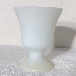 Vintage E.O. Brody Ribbed Milk Glass Footed Planter Goblet